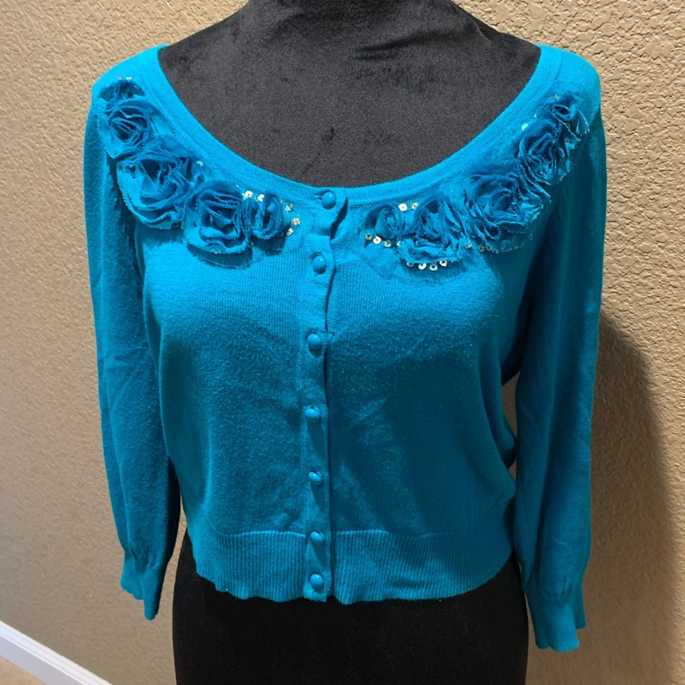 Candies Cropped Cardigan Sweater